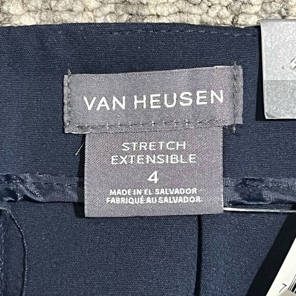 Brand New Van Heusen Women's Size 4 Stretch Navy Blue A‎ Line Skirt $72 - Picture 2 of 10